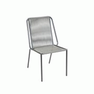 chaise haute boi - CHAISE DE JARDIN EN ACIER GREY ET RÉSINE FILAIRE TENDUE GRISE SPAGHETTI - LOT DE 4 FAUTEUIL/ CHAISE DE JARDIN ACIER