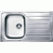 GLEM - EVIER INOX 1 CUVE 1 EGOUTTOIR (DROITE) GL186IXD (GL 186 IX D) LISSE