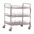 GUÉRIDONS INOX 3 PLATEAUX, H 80 CM - L 900 MM X P 600 MM