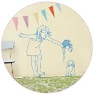 ADHÉSIF AU TRAIT : LA FILLE ET LE LAPIN