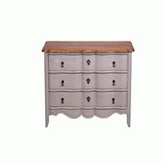 COMMODE BAROQUE EN BOIS 3 TIROIRS TAUPE FAUSTINE COMMODE