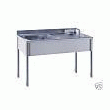 evier - PLONGE INOX 1 BAC + EGOUTTOIR 1200X600X850