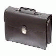SERVIETTE CUIR NOIR DAVIDT'S - 3 SOUFFLETS