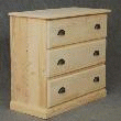 COMMODE 3 TIROIRS SUR SOCLE EN BOIS D'ÉPICÉA BRUT