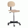 CHAISE D'ATELIER BOIS BAS ROULETTES VERSION SYNCHRONE.