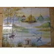 FRESQUE SUR CARRELAGE - éTANG DE LA DOMBES