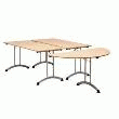 TABLE 1/2 ROND DIAM 140 PIEDS PLIANTS HETRE PIED ALU.