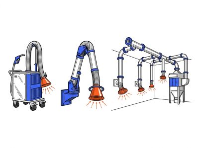 Familles extracteur de fumée industrielle.