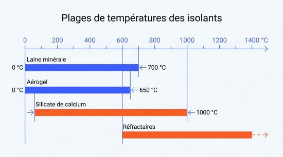 Plages de températures des isolants Plages de températures des isolants