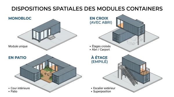 Assemblage et empilement maison container Assemblage et empilement maison container
