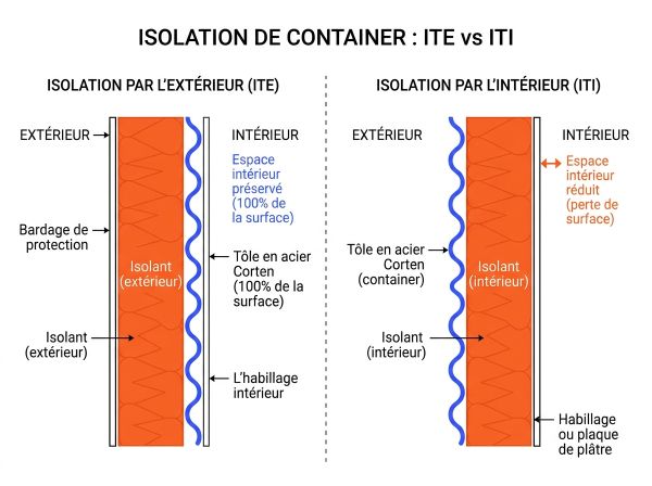 Isolation ITE et ITI de maison container Isolation ITE et ITI de maison container