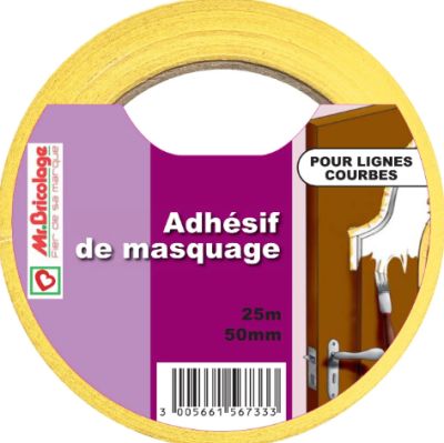 Adhésif de masquage pour lignes courbes Adhésif de masquage pour lignes courbes