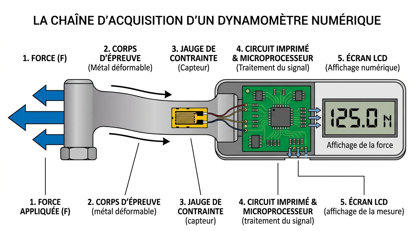 Fonction d'un dynamomètre numérique Fonction d'un dynamomètre numérique