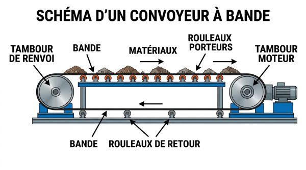Schéma composants convoyeur à bande Schéma composants convoyeur à bande
