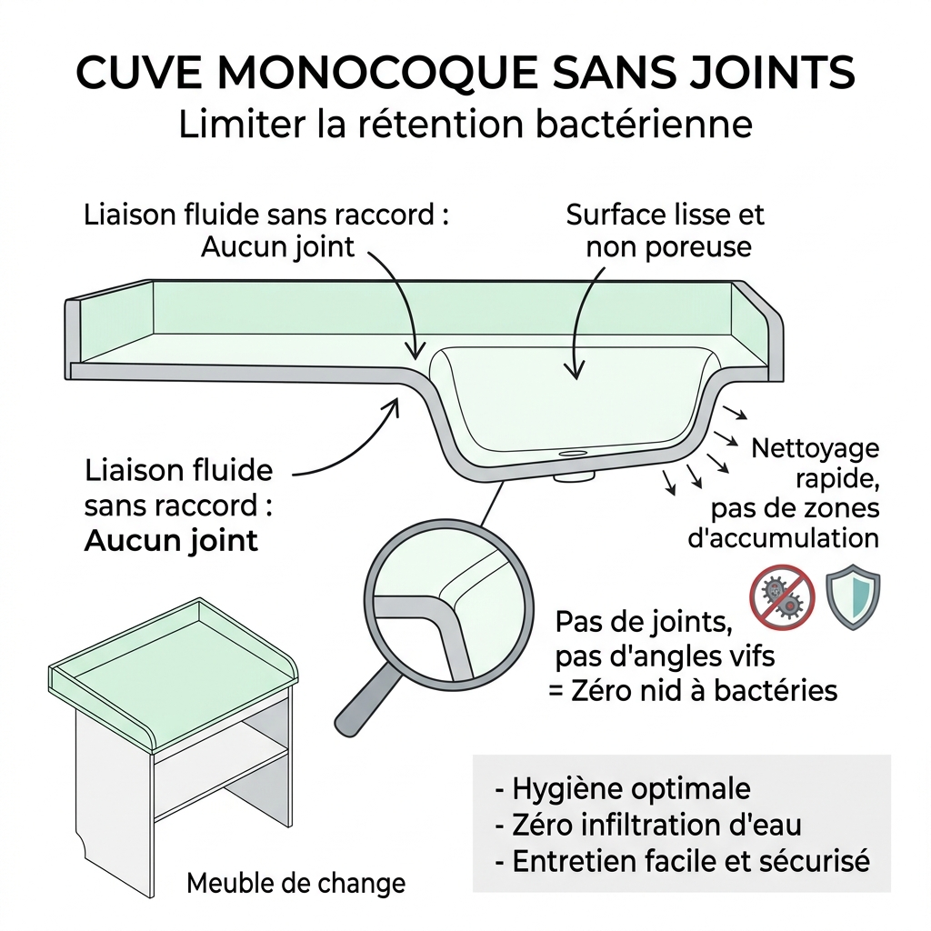 Revêtement meuble change hygiène Revêtement meuble change hygiène