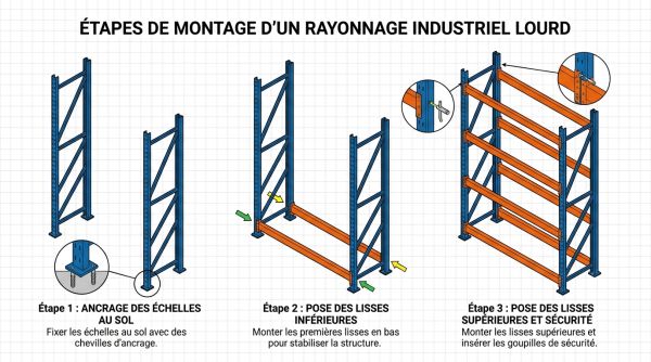 Etapes de montage d un rayonnage industriel lourd Etapes de montage d un rayonnage industriel lourd