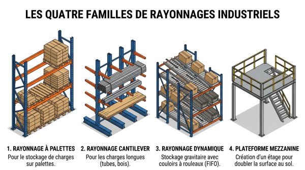 Types rayonnages industriels palettes cantilever Types rayonnages industriels palettes cantilever