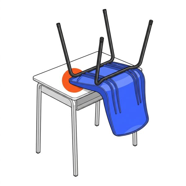 Chaise scolaire appui sur table entretien Chaise scolaire appui sur table entretien