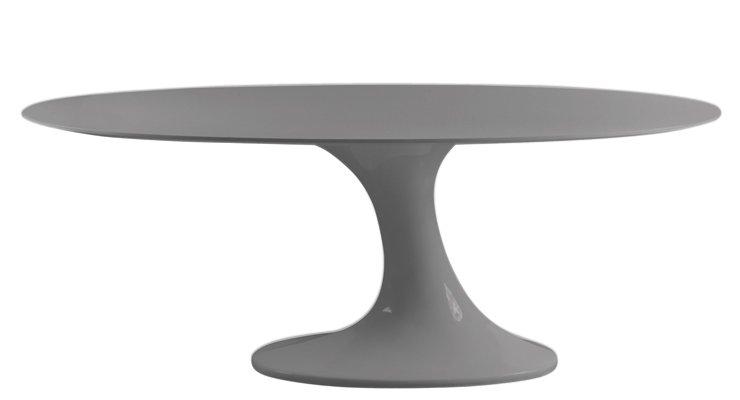 Meuble Tv Ovale : Table Repas Ovale, Design Tulipe LaquÉ Gris Meuble Tv Ovale : Table Repas Ovale, Design Tulipe LaquÉ Gris