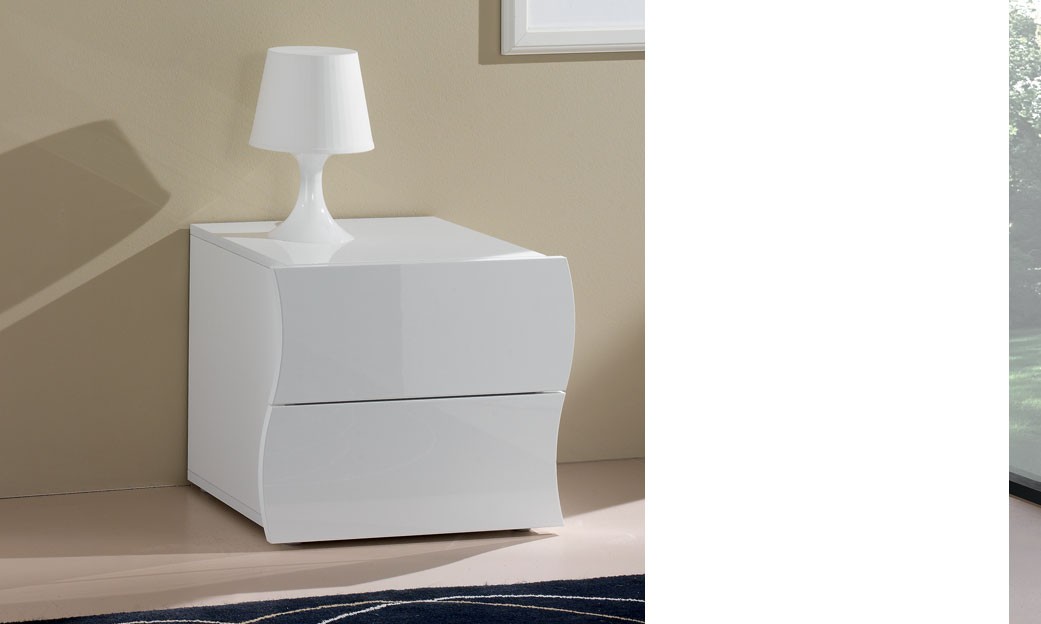 Table de chevet 2 tiroirs blanc laque design swell Table de chevet 2 tiroirs blanc laque design swell