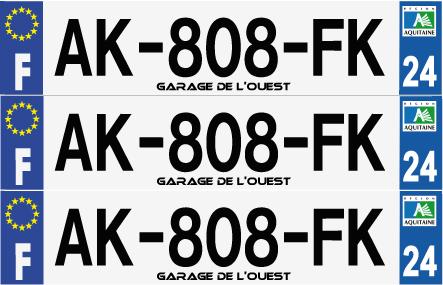 prix nouvelle plaque immatriculation