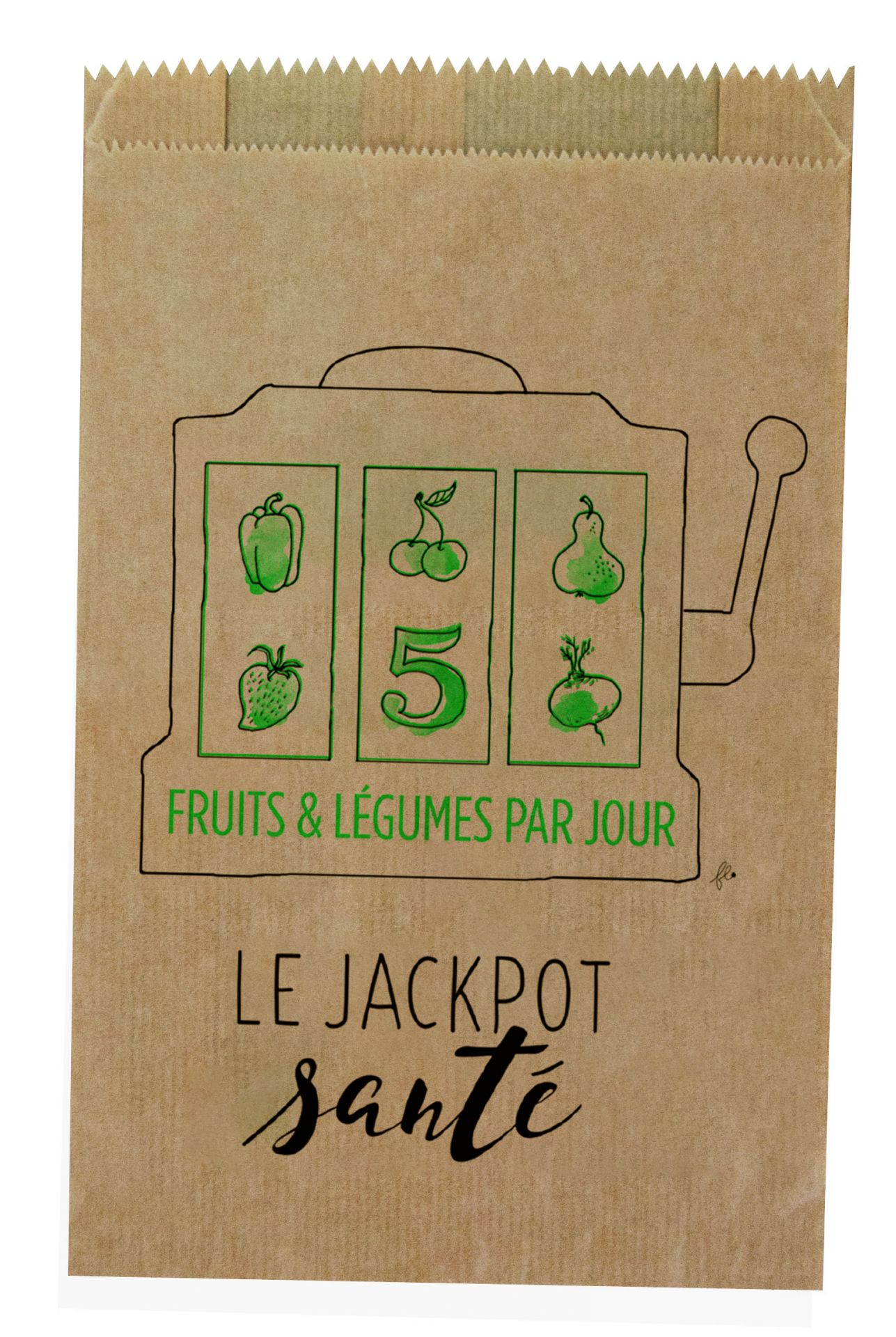 Sac papier kraft fruits et legumes 2 kg 20 + 6 x 31 cm