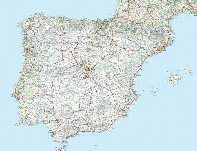 carte-routiere-espagne-portugal
