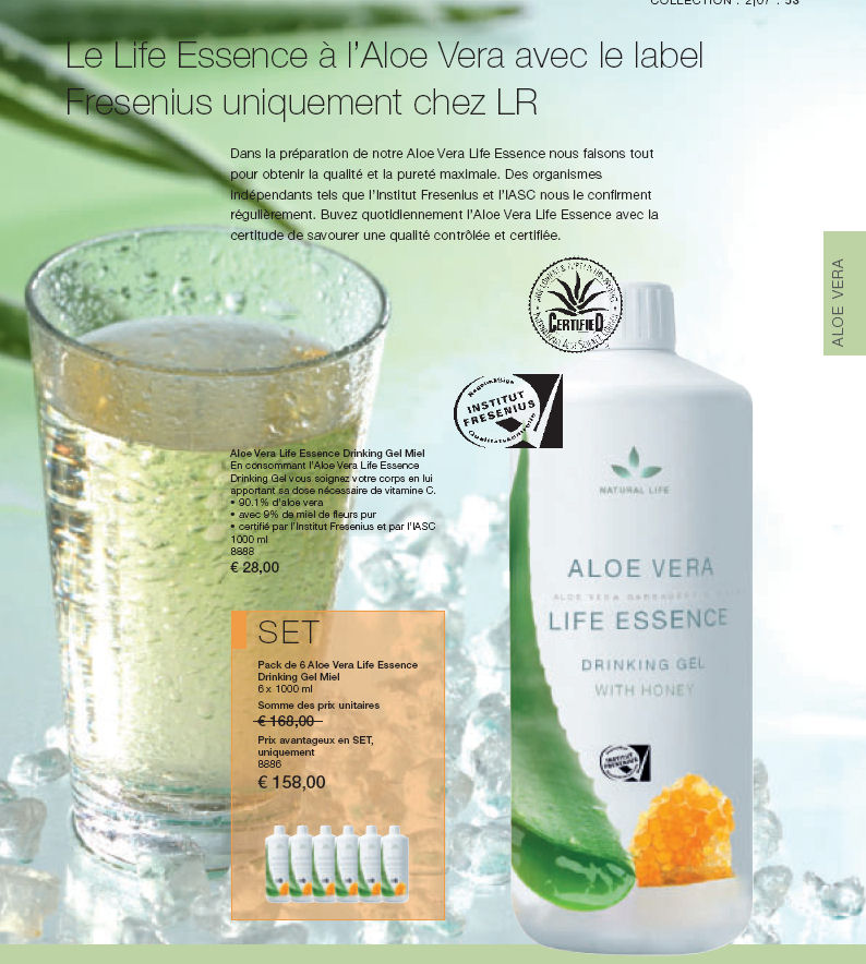 Boisson d'aloe vera et miel de fleur