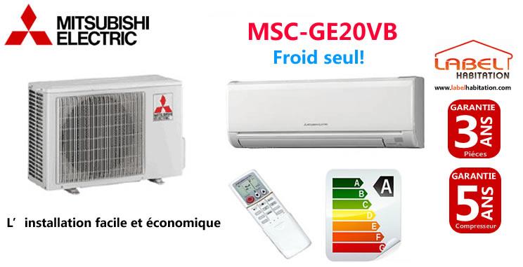 KIT CLIMATISEUR MURAL FROID SEUL MSC-GE20VB KIT CLIMATISEUR MURAL FROID SEUL MSC-GE20VB