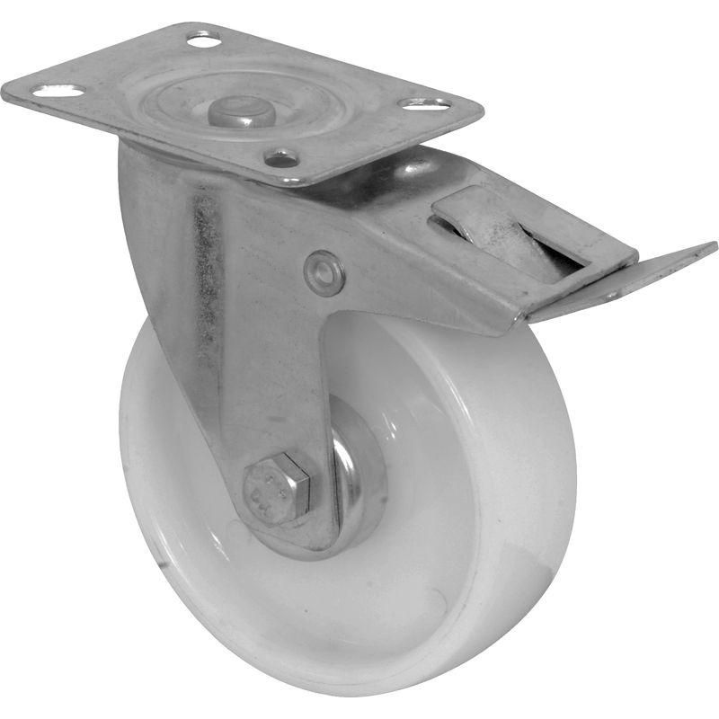 Roulette 125 mm pivot+frein