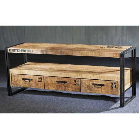 Meuble Tv Style Industriel 3 Tiroirs Meuble Tv Style Industriel 3 Tiroirs