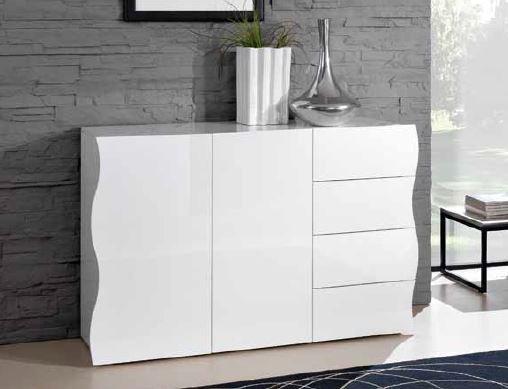 commode blanche brillante