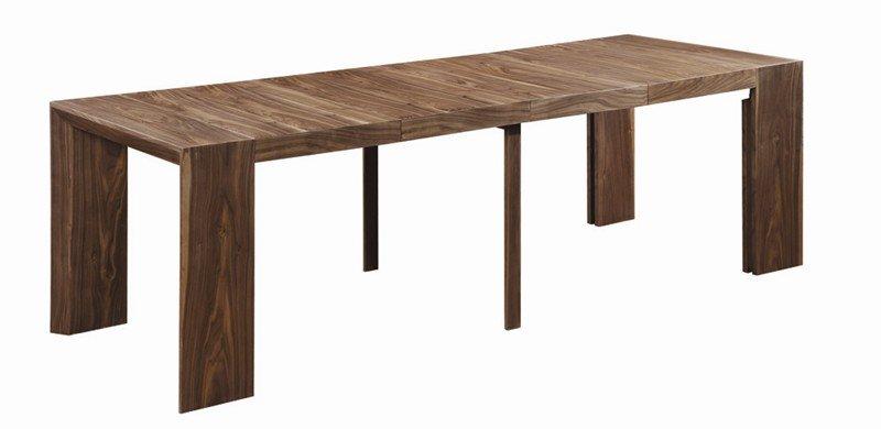 DECO IN PARIS Table console noyer 4 rallonges pieds metalises paris tab