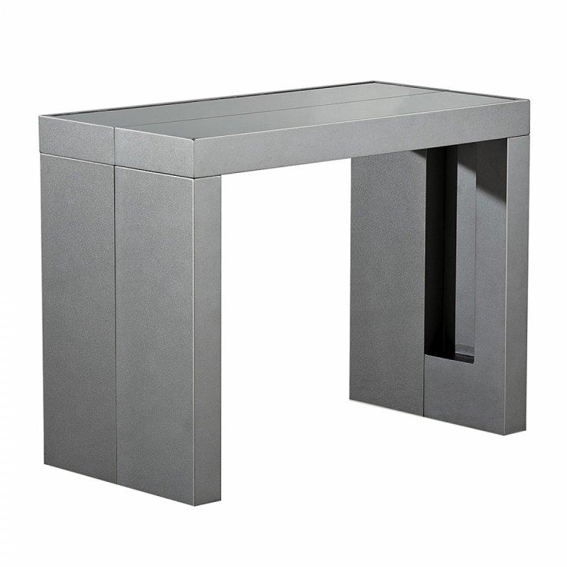 Console Extensible Space Rallonges Integrees Gris Metalisee Console Extensible Space Rallonges Integrees Gris Metalisee