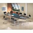 Table De Reunion 1/2 Rond Diam140 Frene/Pieds Noirs