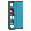 ARMOIRE BOIS 180 X 90 CM CORPS ALUMINIUM - PORTES COULISSANTES BLEUET
