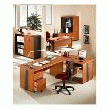 BUREAU MASTERLINE 140 CM MERISIER PIÉTEMENT PLEIN - PAREMENT ANTHRACITE