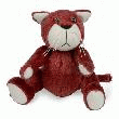 PELUCHE CHAT SCHUBERT ARTICULÉ FRAMBOISE  FRAMBOISE