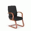 FAUTEUIL VISITEUR LAGUNEFAUTEUIL VISITEUR LAGUNE PIÈT. BOIS CUIR NOIR