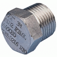 BOUCHON HEXAGONAL ACIER INOX FILETÉ NPT
