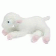 MOUTON ALLONGÉ BLANC ET ROSE  30CM