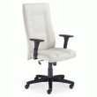 FAUTEUIL DIRECTION VICTUS BASCULANT CENTRÉ PIÉTEMENT NOIR CUIR IVOIRE.