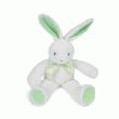 LAPIN PANTIN PELUCHE ET VELOURS VERT  35CM