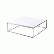 TABLE BASSE CARRÉE EN ACIER BLANCHE KENZA TABLE BASSE