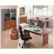 ALTIS BUREAU DIRECTION L190XP100 MARRONNIER FONCÉ / VERRE PIEDS PANNEAUX