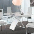 TABLE EN VERRE CARRÉ RELEVABLE BALTIC PIED BLANC 100 X 100 CM
