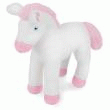 PELUCHE CHEVAL DEBOUT BLANC ET ROSE   35 CM
