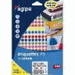 ETUI DE 2940 PASTILLES RONDES DE BUREAU ADHÉSIVES - 7 COLORIS ASSORTIS - DIAM 8MM - APLI AGIPA