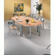 TABLE RECTANGULAIRE 140 X 70 POIRIER PIED / ALU
