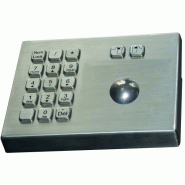 TRACKBALL AVEC PAVE NUMERIQUE EN BOITIER INOX A160TB-KP-DT